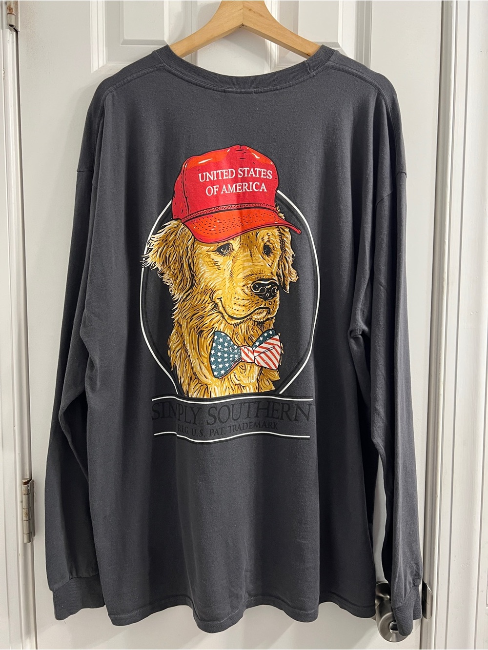 Simply Southern USA Golden Retriever Tee Patriotic XL